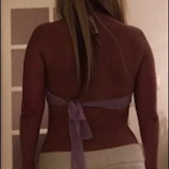 Chiffon halter back tie top - Picture 3 of 6